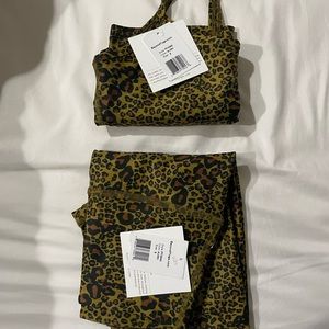 Beyond Yoga Leopard Leggings & Bra Tank Set